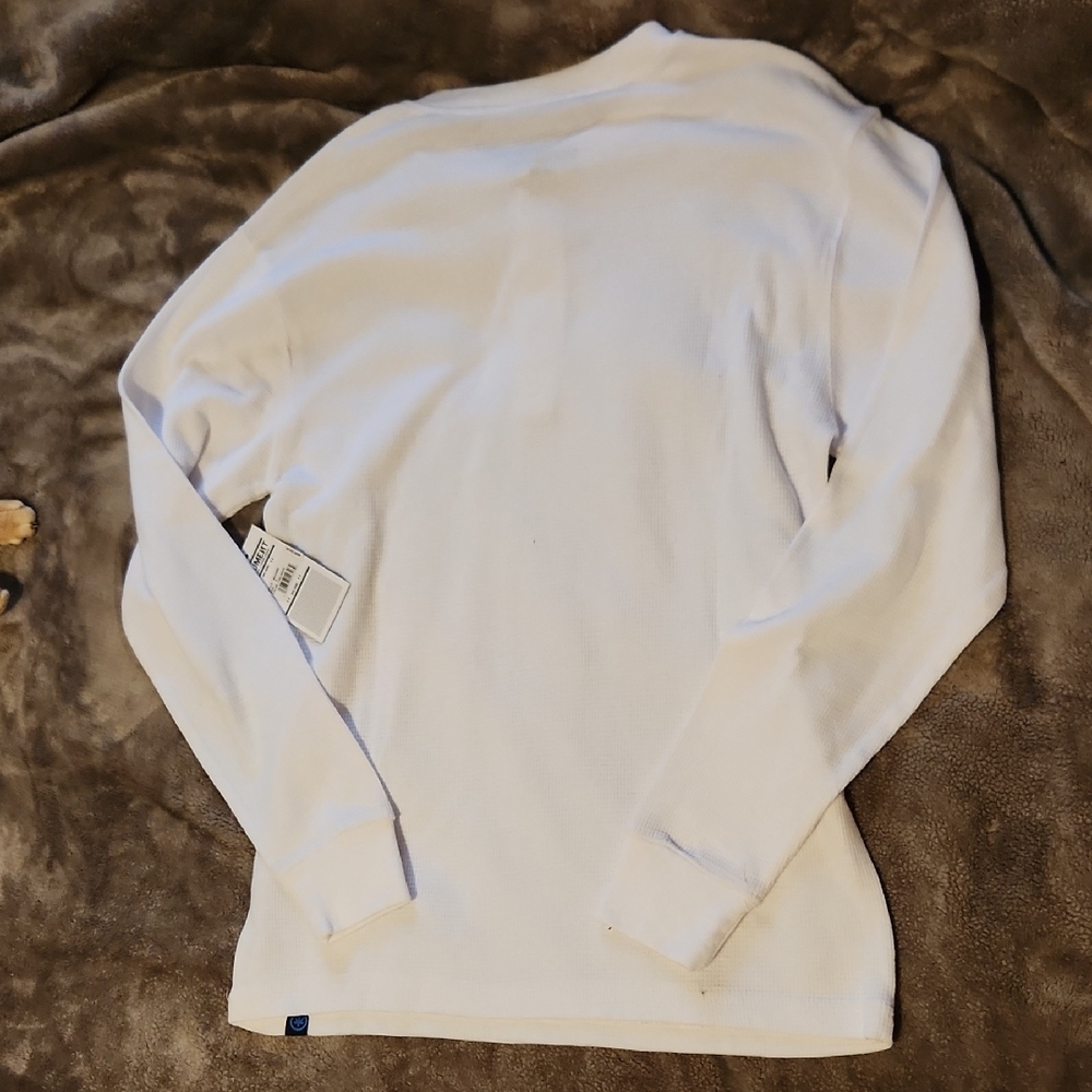 NWT Monument White Waffle Knit Henley Shirt Size Small - Picture 6 of 6